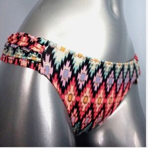 Nwt Victorias Secret Warm Ikat Foil Ruched Side The Knockout Bikini Bottom XS